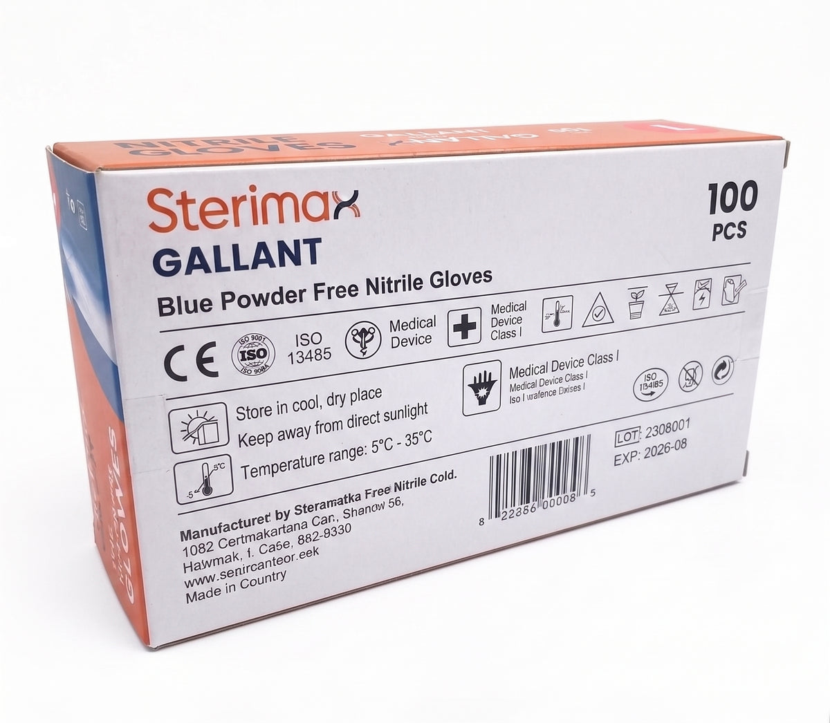 100 Blue Heavy Duty Disposable Nitrile Gloves – Powder & Latex Free | S/M/L/XL | Box of 100