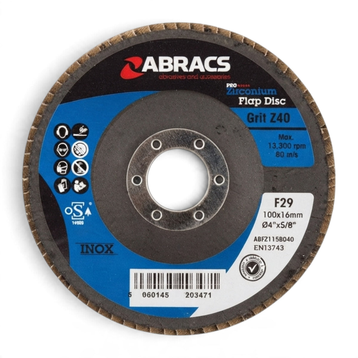 100mm Zirconium Flap Disc (4") - Abracs Type 29