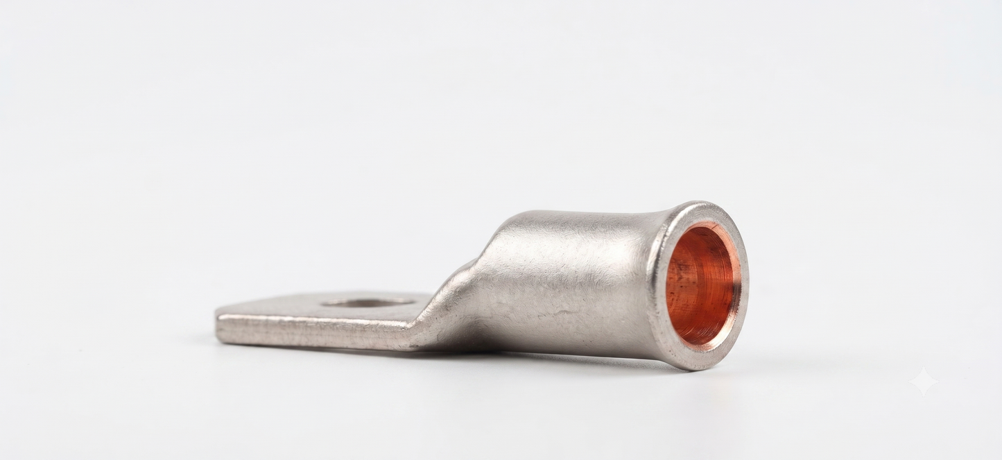 120mm² Copper Tube Terminals– Tinned Battery Cable Lugs (Ring Crimp)