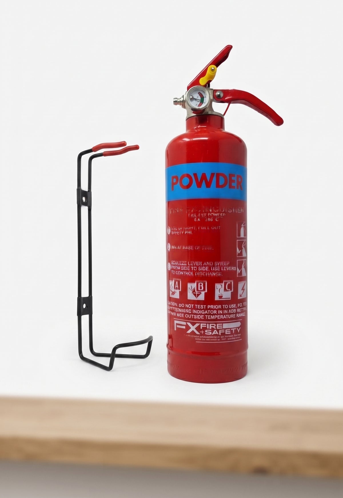 1kg ABC Dry Powder Fire Extinguisher BSI Kitemarked – EN3 Certified With Gauge & Mounting Bracket For Home, Office, Car & Kitchen