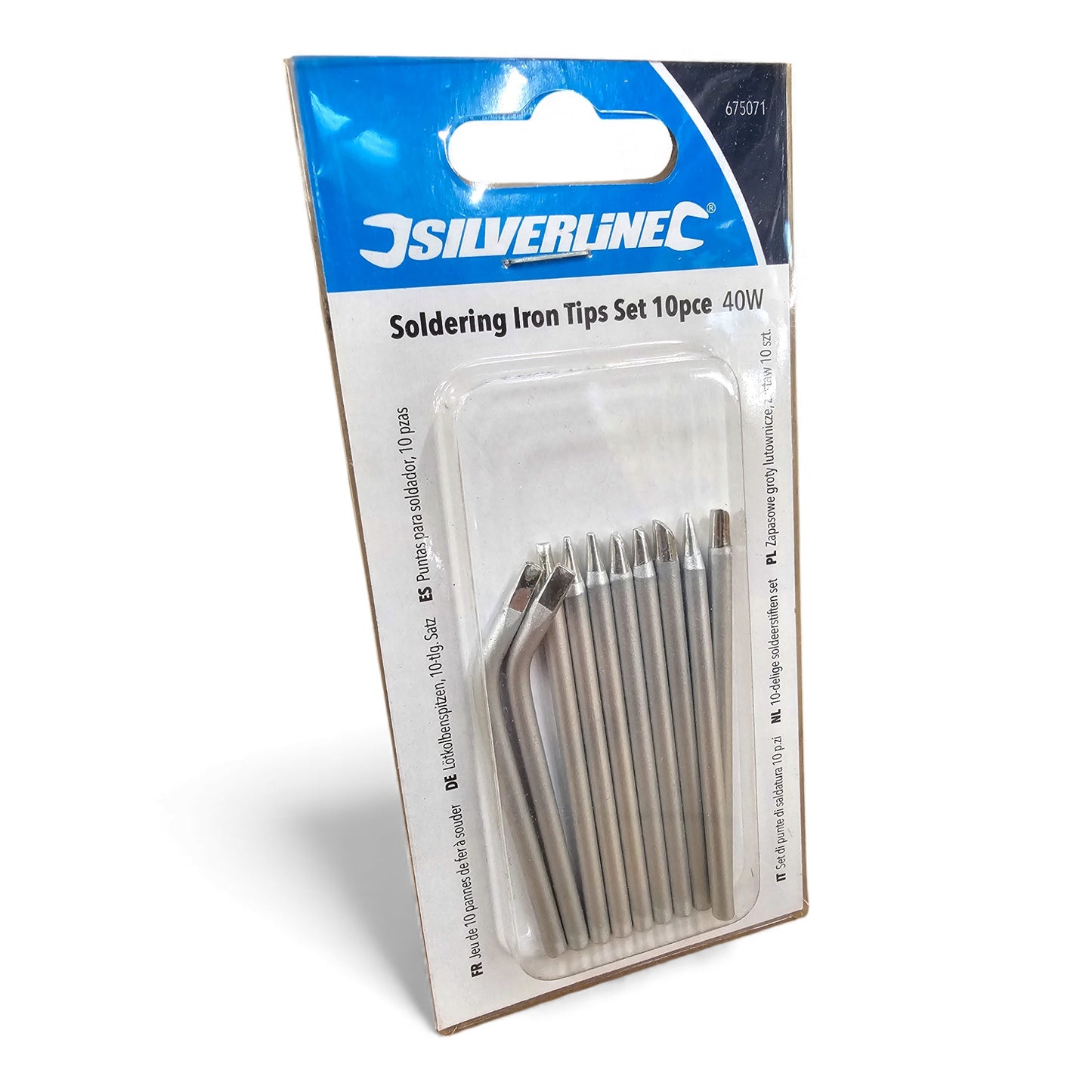 Pack of 10 Spare Soldering Iron Tips – Point, Chisel, Bent & Cut-Off | 3.85mm Shank | For 40W Irons