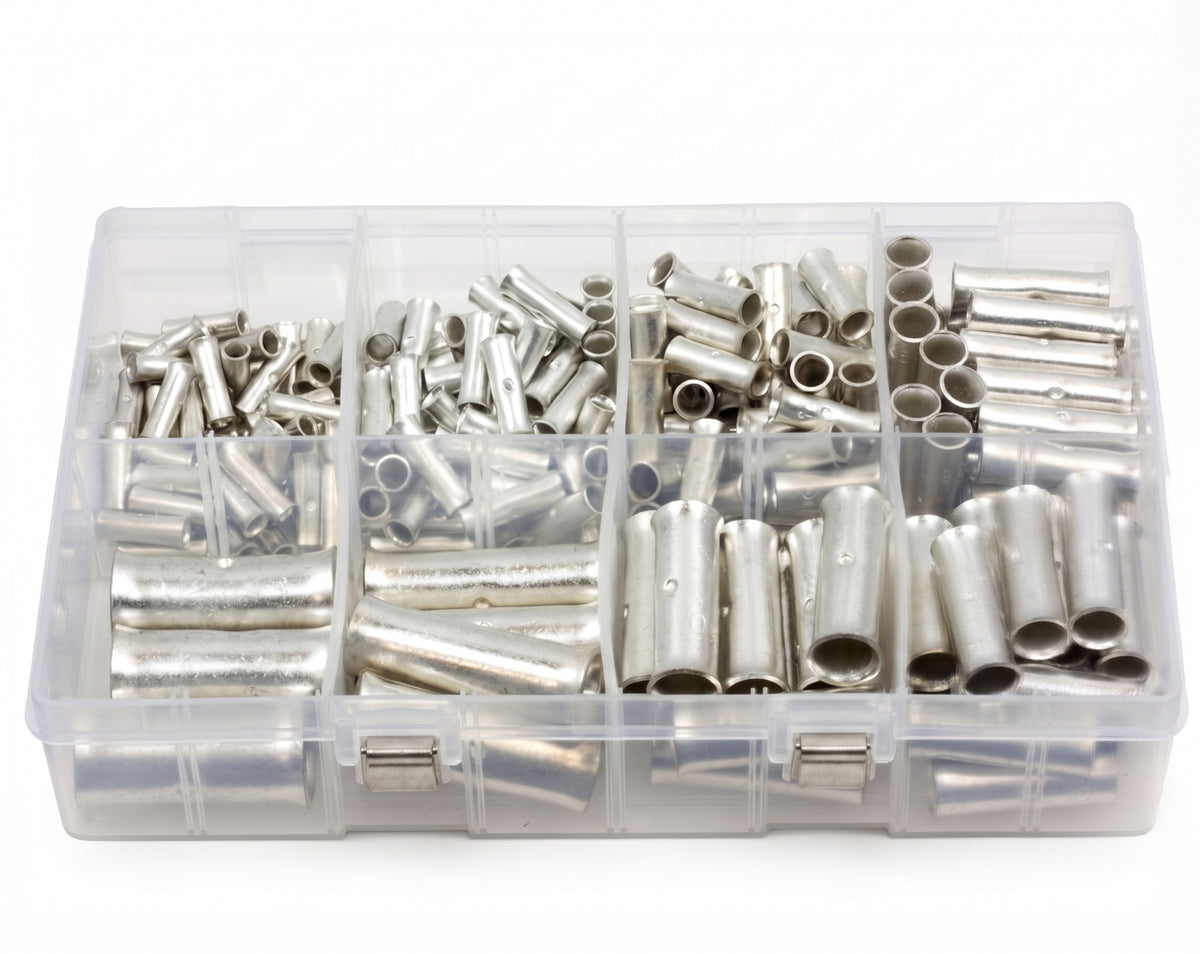 208pc Assorted Copper Butt Connectors Box - 6mm² to 95mm²