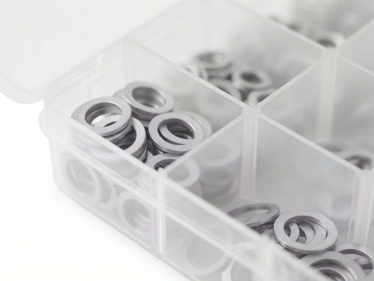 260pc Assorted Aluminium Sealing Washers Box - M6 to M22