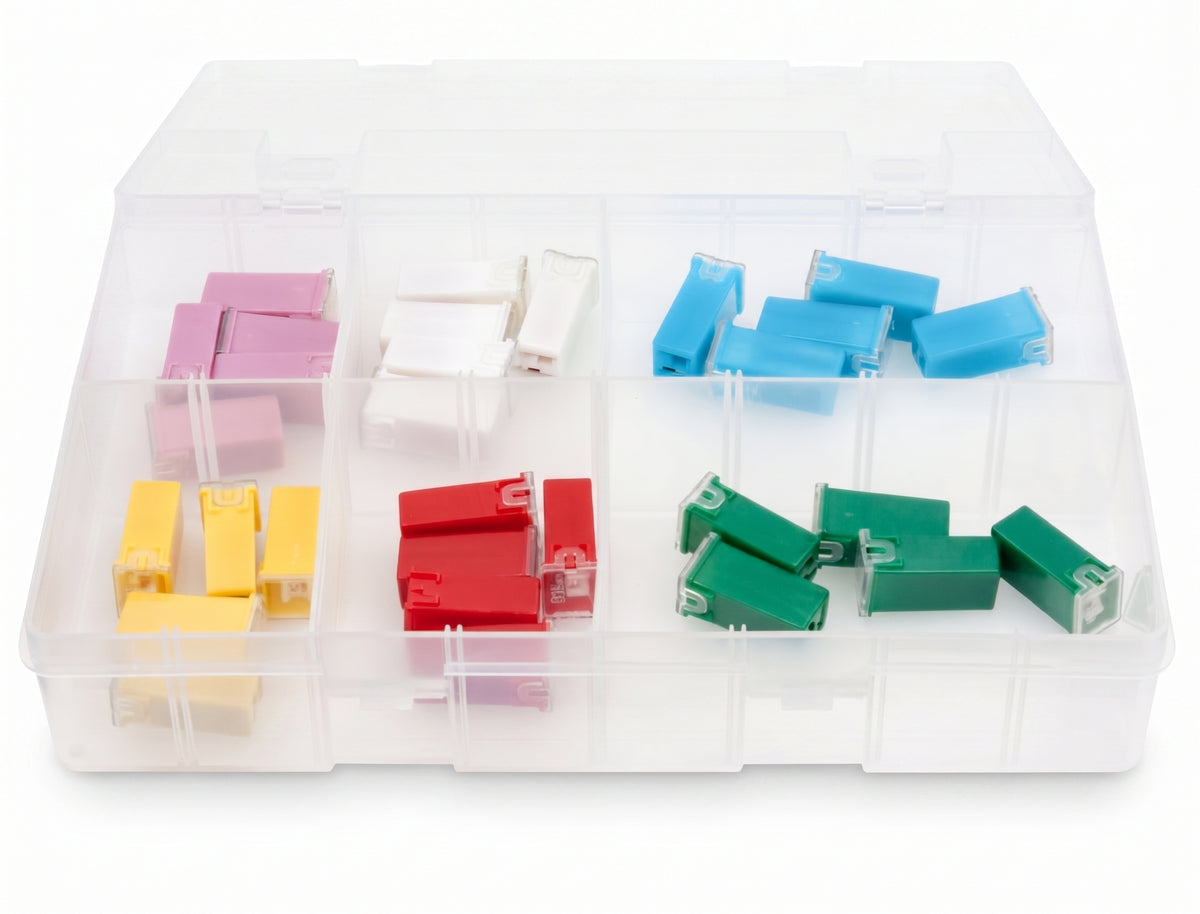 30pc Assorted JCASE Fuses Box - Cartridge, 20A to 60A