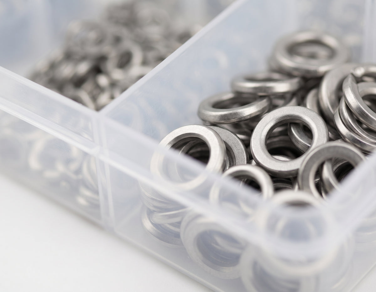 1000pc Assorted Spring Washers Box - Metric Split Lock, M5 to M12
