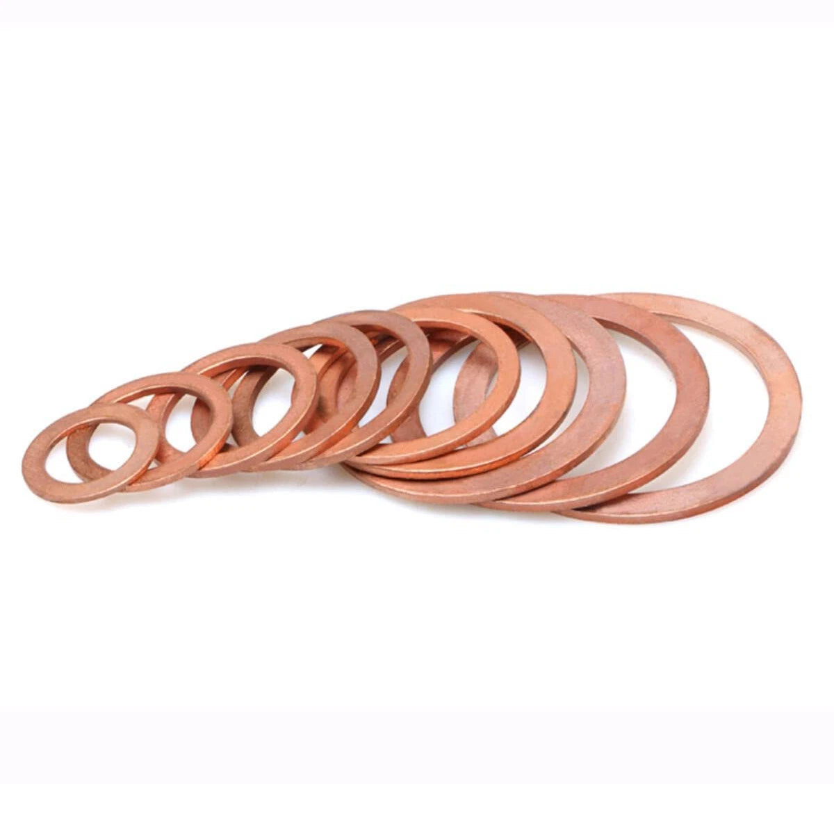 250pc Assorted Metric Copper Sealing Washers Box - M5 to M17