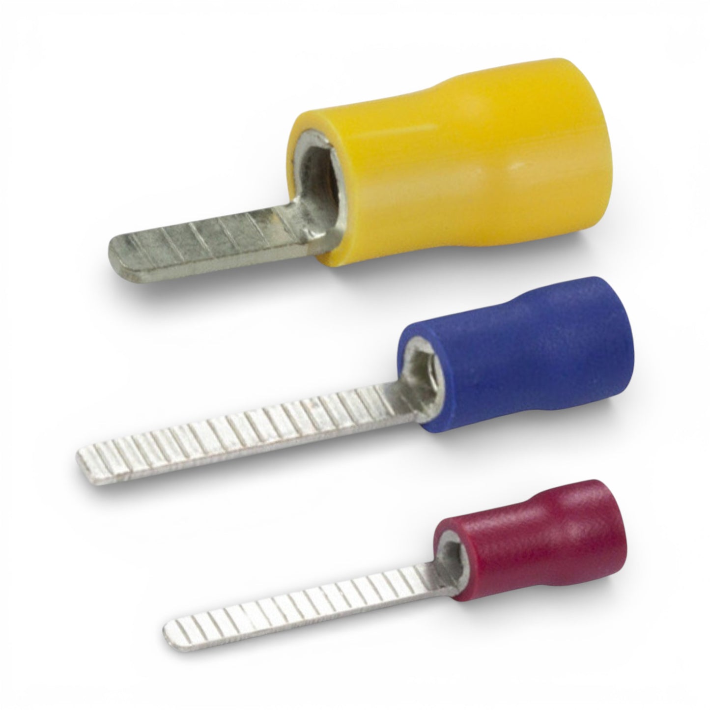 Insulated Flat Blade Terminals – Electrical Crimp Wire Connectors Red Blue Yellow BS Standard