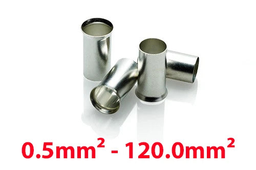 Uninsulated Bootlace Ferrules – Cord End Cable Crimps 0.5mm²–120mm² | Uninsulated Cord End Terminals