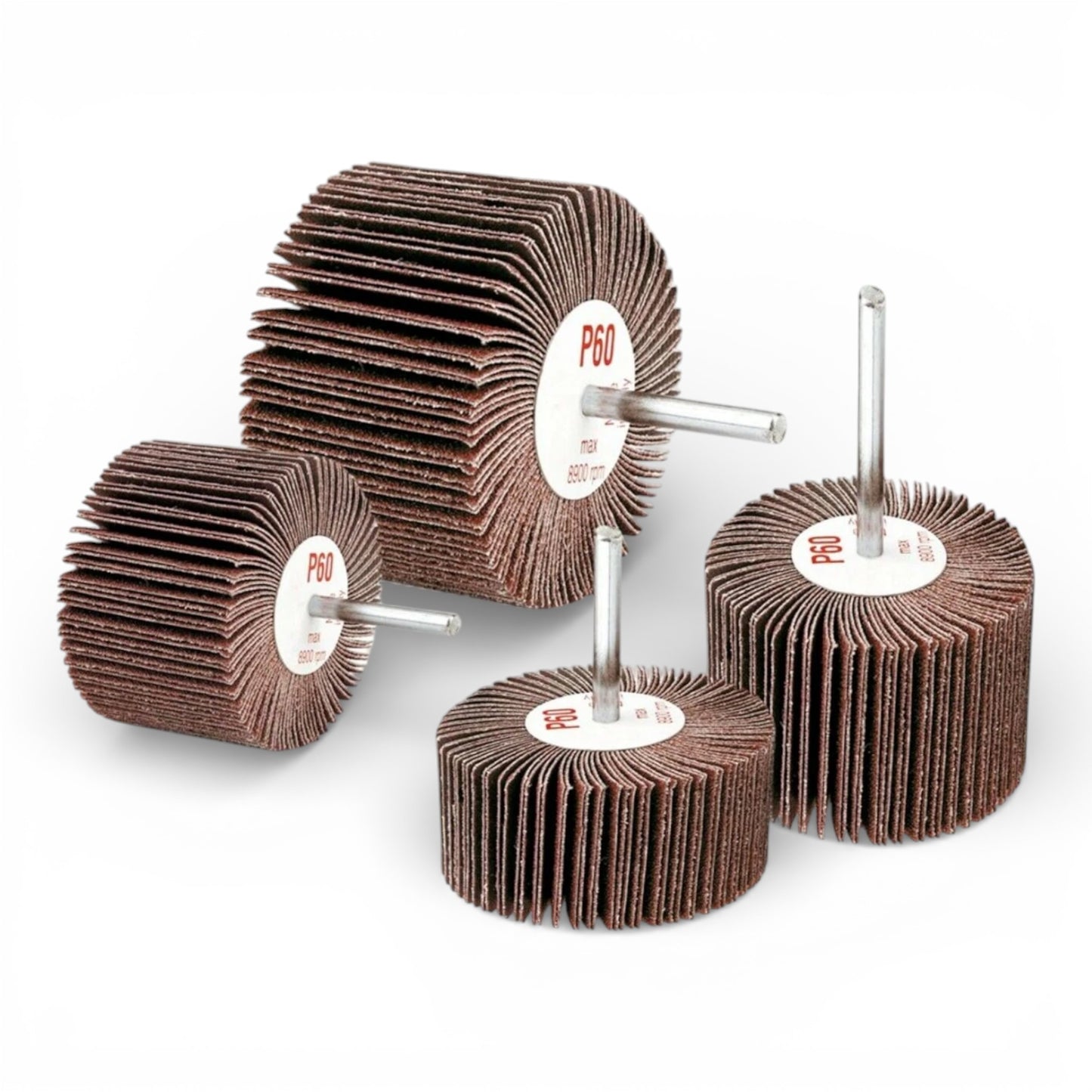 Rotary Die Flap Wheels – Aluminium Oxide Abrasive (40–120 Grit) | 6mm Shank | Deburring, Sanding & Finishing