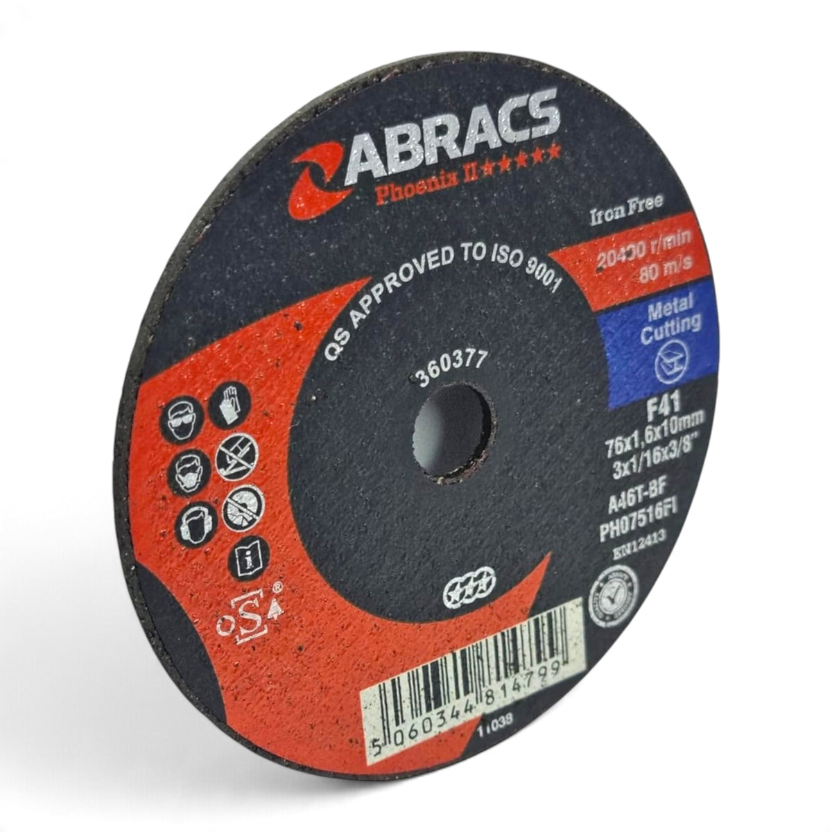 75mm x 1.6mm Mini Cut-Off Wheel (3") - Stainless & Metal, 10mm Bore