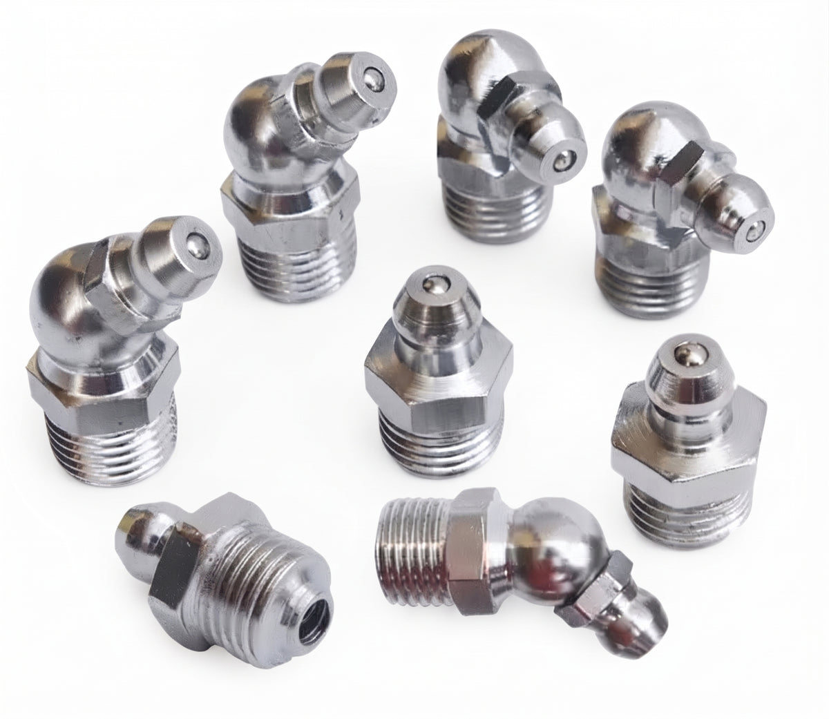 130pc Assorted Grease Nipples Box - M6, M8, M10, BSP & UNF