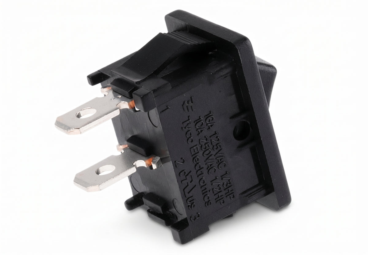 Rectangular Rocker Switch - ON/OFF, 16A 12V, Black