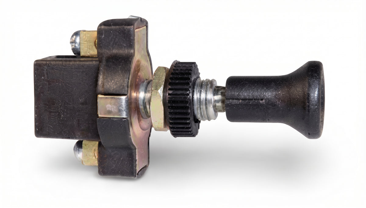 Pull On / Push Off Switch - Long Neck, Choke & Fuel Control 16A 12V / 8A 24V