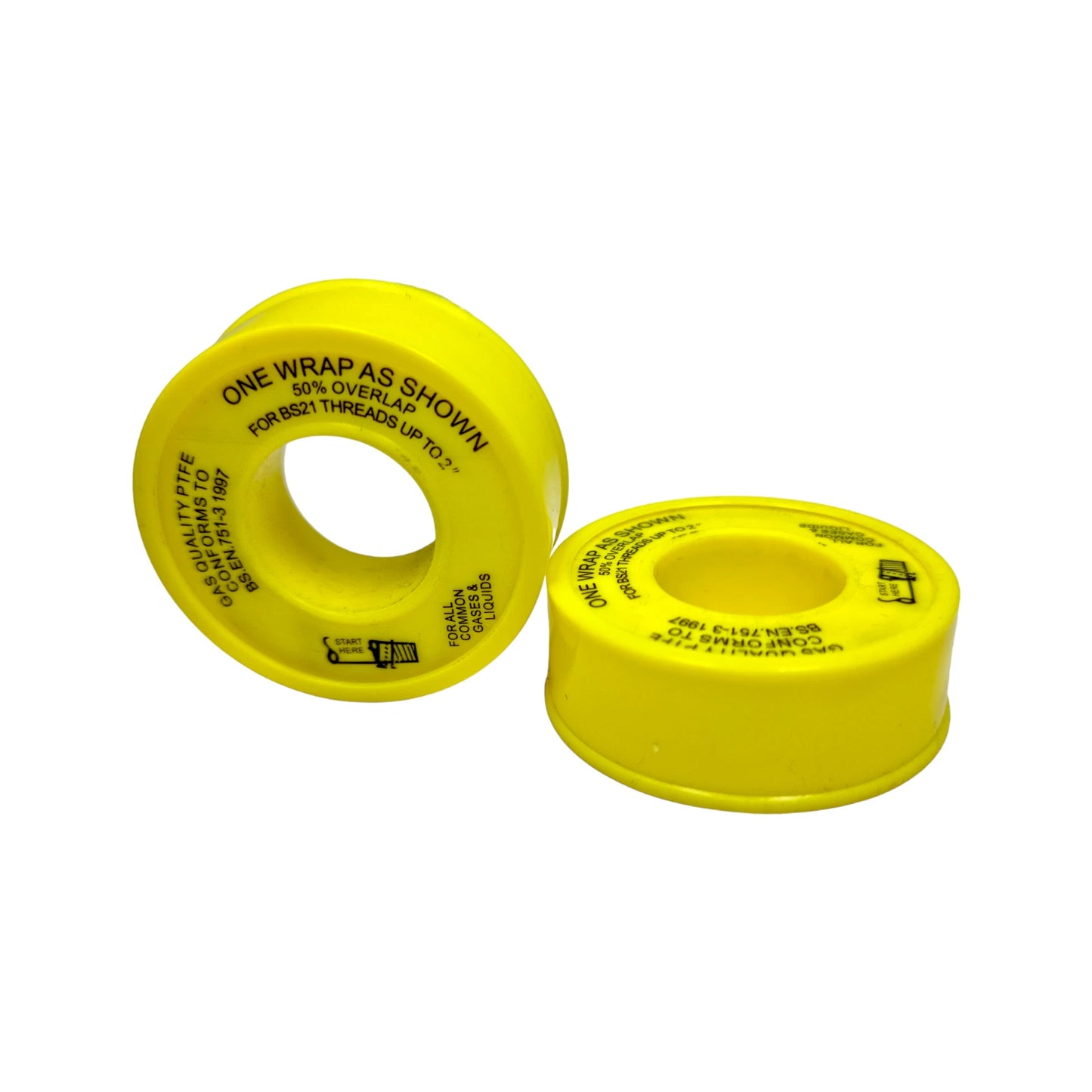 PTFE Thread Seal Tape (Gas) – Yellow High-Density Gas & Hot Water Tape 12mm x 5m