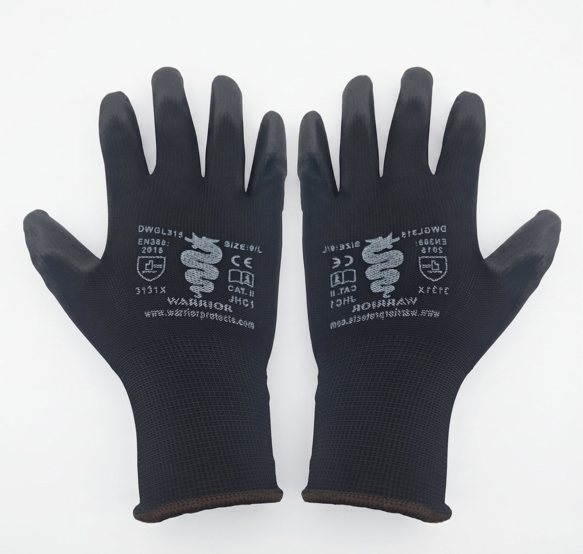 Premium PU Coated Safety Work Gloves – Black Polyurethane Dipped | Builder & Gardening Grip Gloves