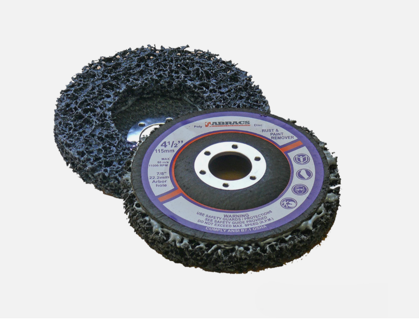 Polycarbide Strip Wheel 115mm Poly Strip Wheel – Fast, Non-Damaging Paint & Rust Removal for Metal, Wood & Fibreglass