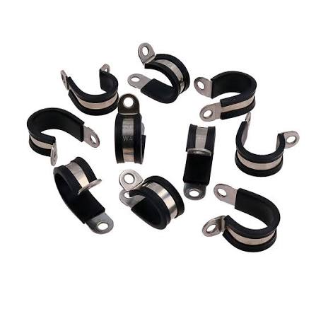 Rubber Lined P Clips – W4 Stainless Steel Hose Pipe & Cable Mounting Clips (5mm–50mm)