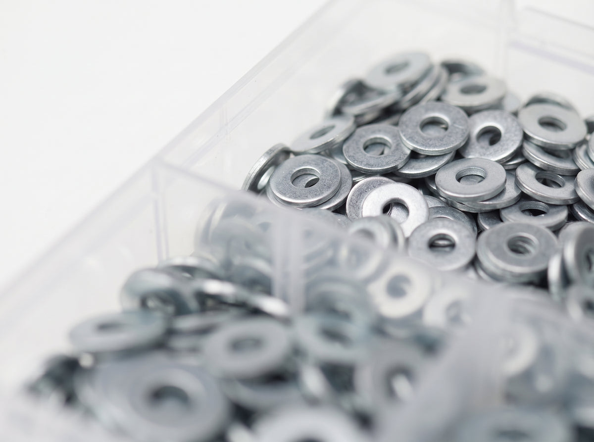 650pc Assorted A2 Stainless Flat Washers Box - M5 to M10, Form B