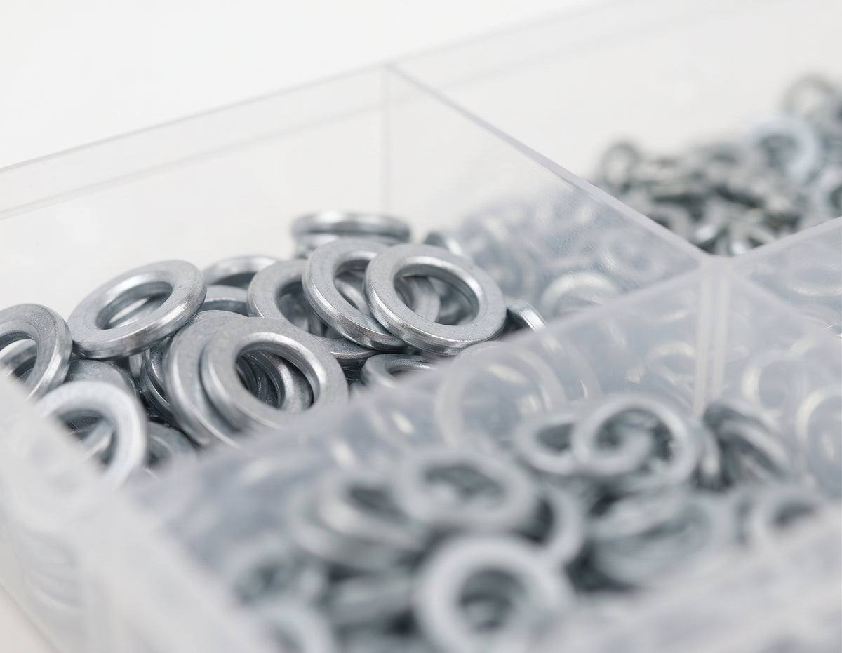 1000pc Assorted Spring Washers Box - Split Lock, 3/16 to 3/8 Inch
