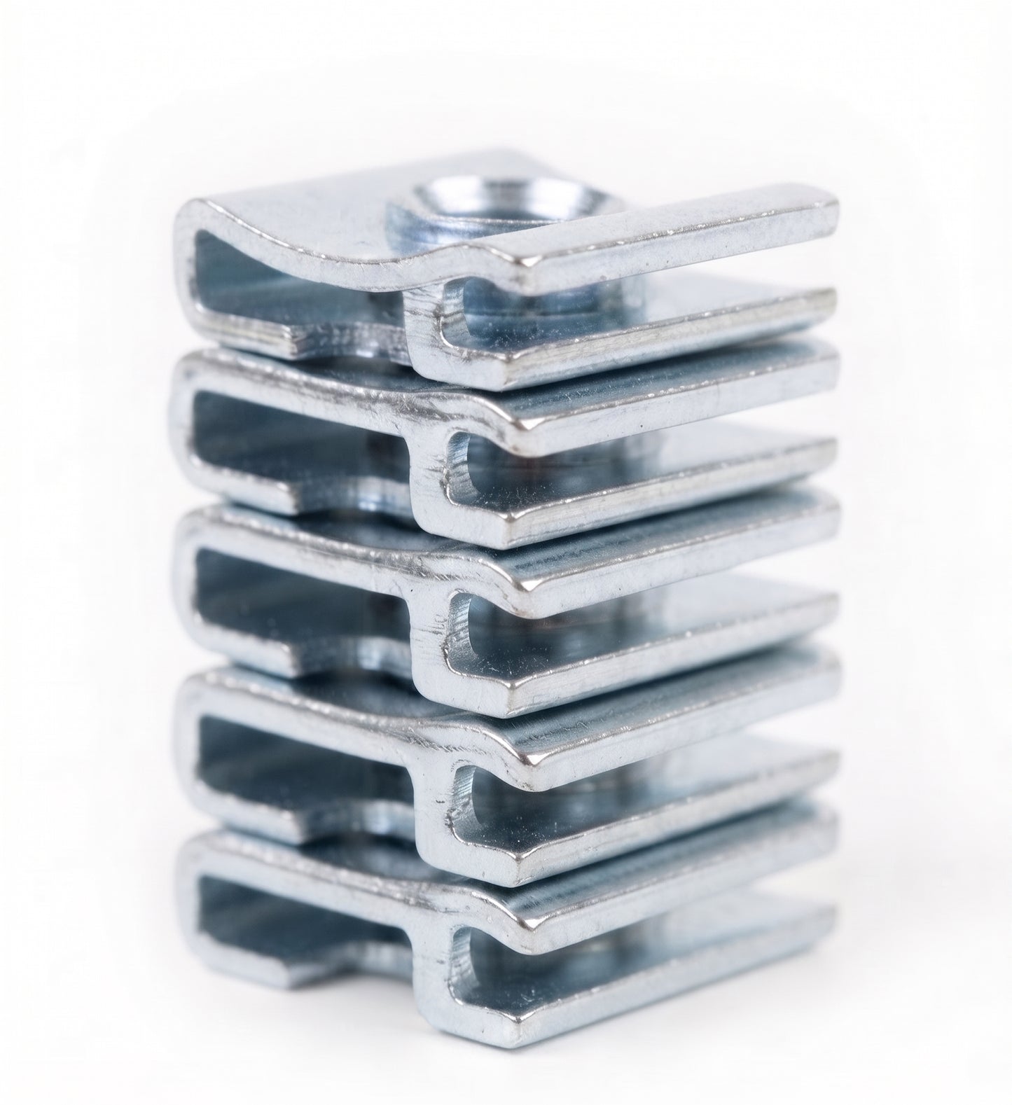 100Pc Assorted Chimney Nut Clips Set – 4mm 5mm 6mm 8mm Bright Zinc Plated U Nuts Speed Fasteners Box