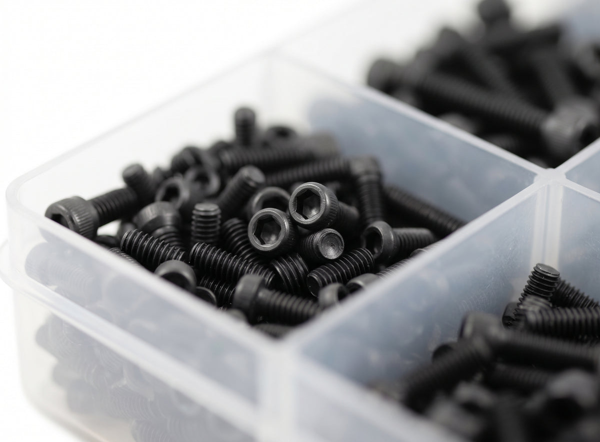 100pc Assorted Socket Cap Screws Box - Black, M5 to M10