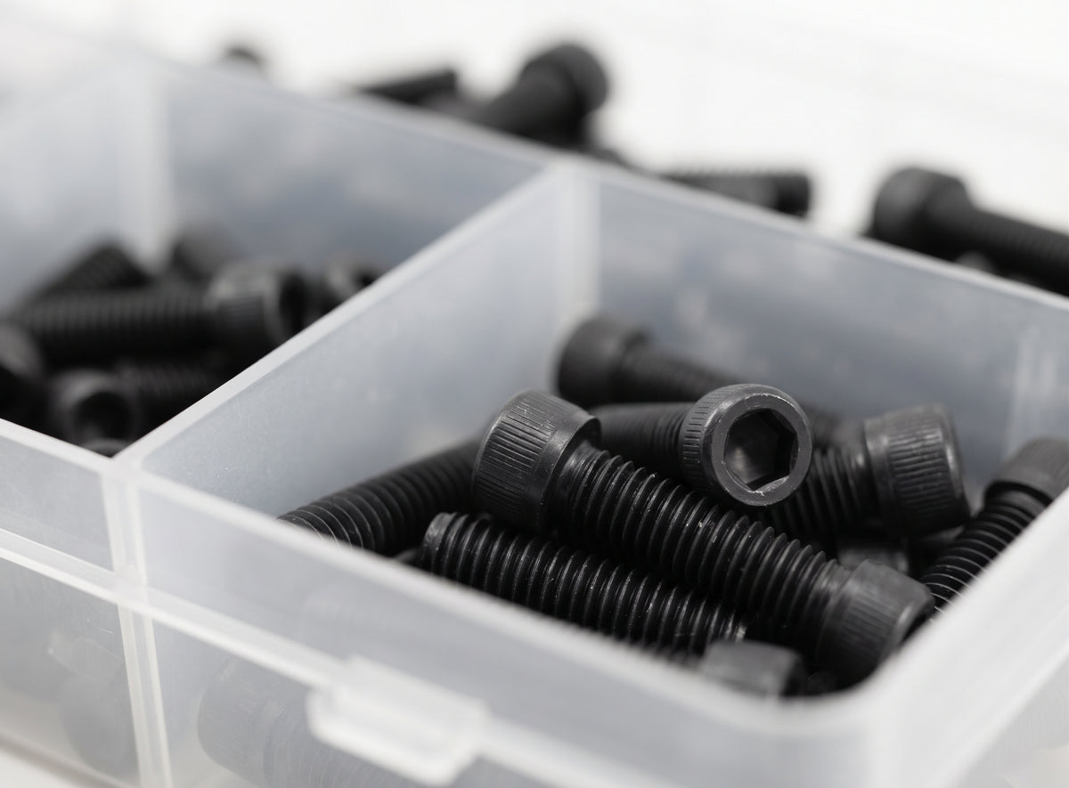 100pc Assorted Socket Cap Screws Box - Black, M5 to M10