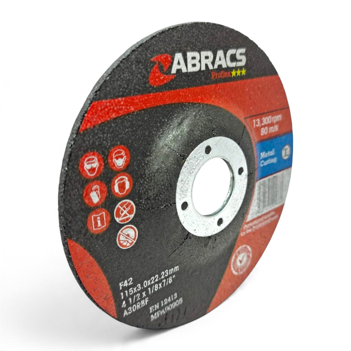 115mm x 3mm Metal Cutting Disc (4.5") — Abracs Depressed Centre