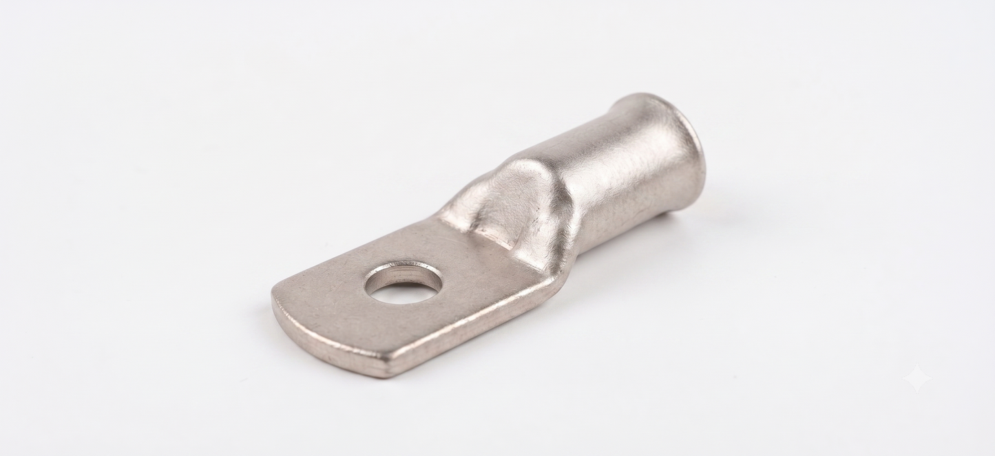 120mm² Copper Tube Terminals– Tinned Battery Cable Lugs (Ring Crimp)