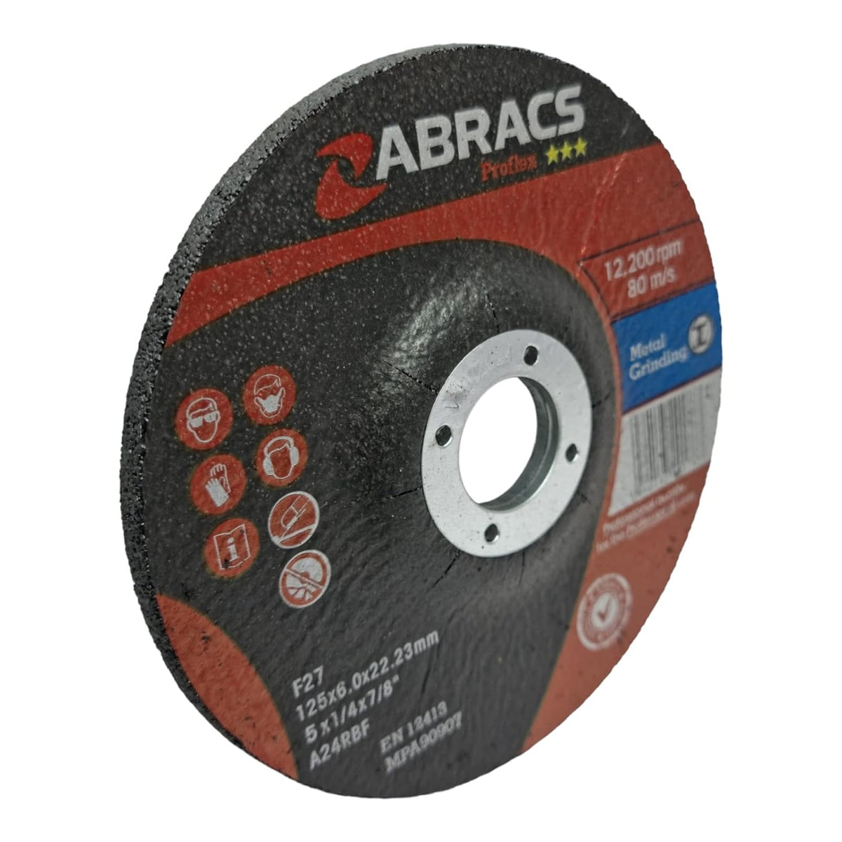 125mm x 6mm Metal Grinding Disc (5") - Abracs Proflex DPC