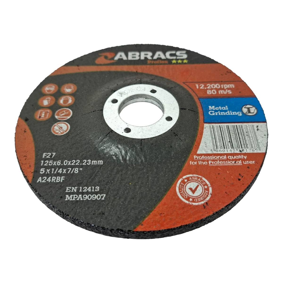 125mm x 6mm Metal Grinding Disc (5") - Abracs Proflex DPC