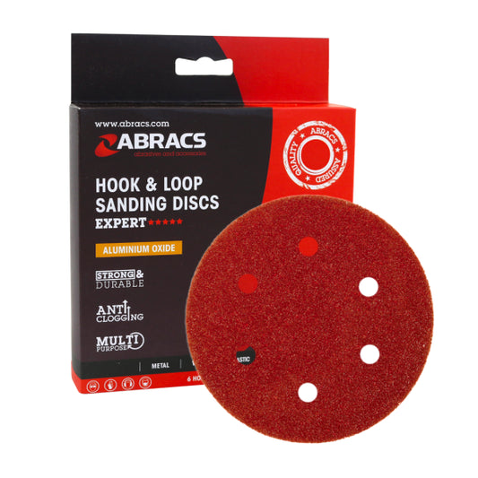 Abracs Hook & Loop Sanding Discs – 150mm | 40–320 Grit | Anti-Clog Abrasive with Dust Extraction