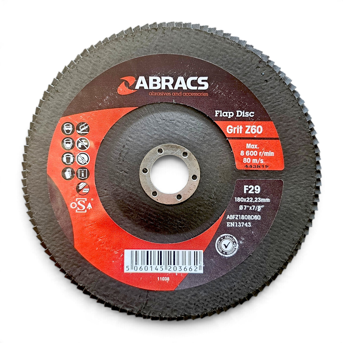 180mm Zirconium Flap Disc (7") - Abracs Type 29