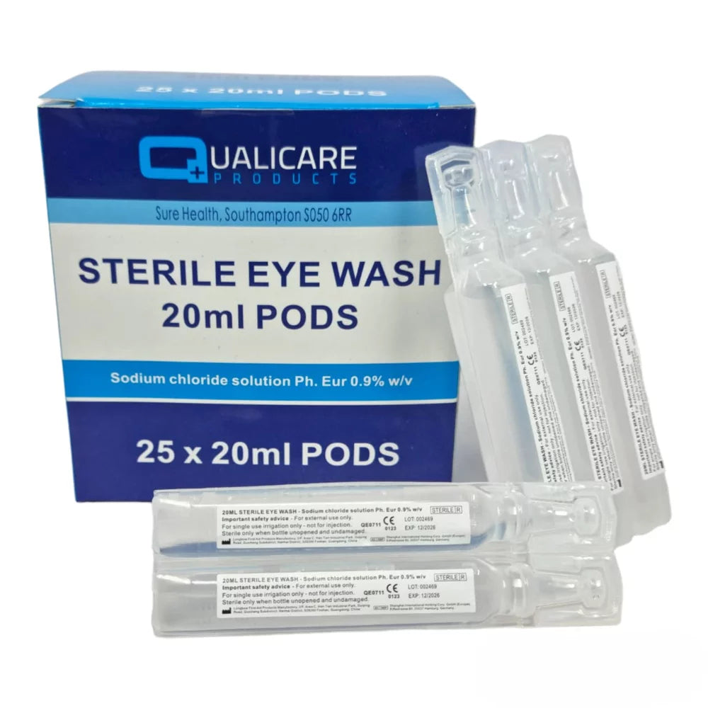 Sterile Saline 20ml Pods – Eye Wash & Wound Cleaning Solution (0.9% Sodium Chloride)