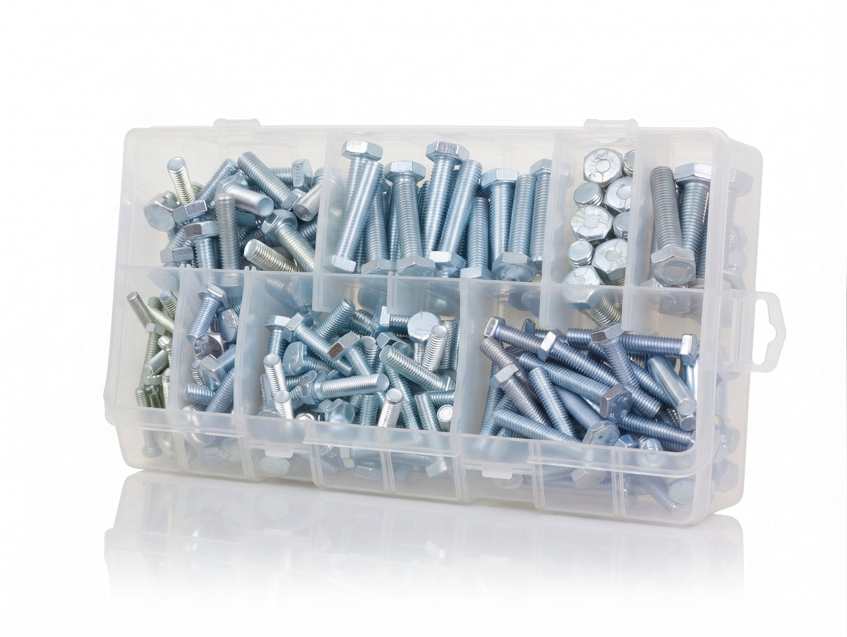 150pc Assorted Setscrews Box - M5 to M10, BZP DIN 933