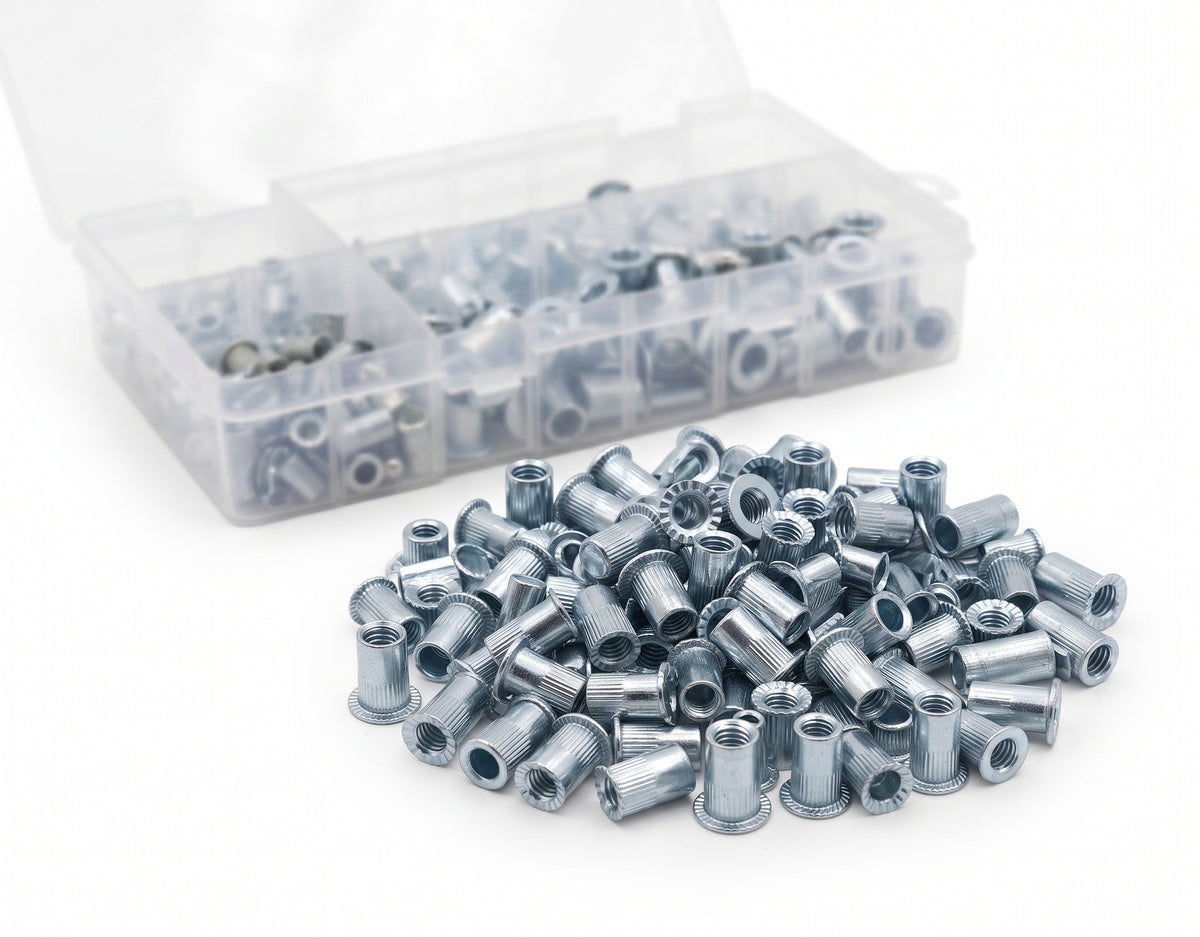 200pc Assorted Rivet Nuts Box - Nutserts, M4 to M8