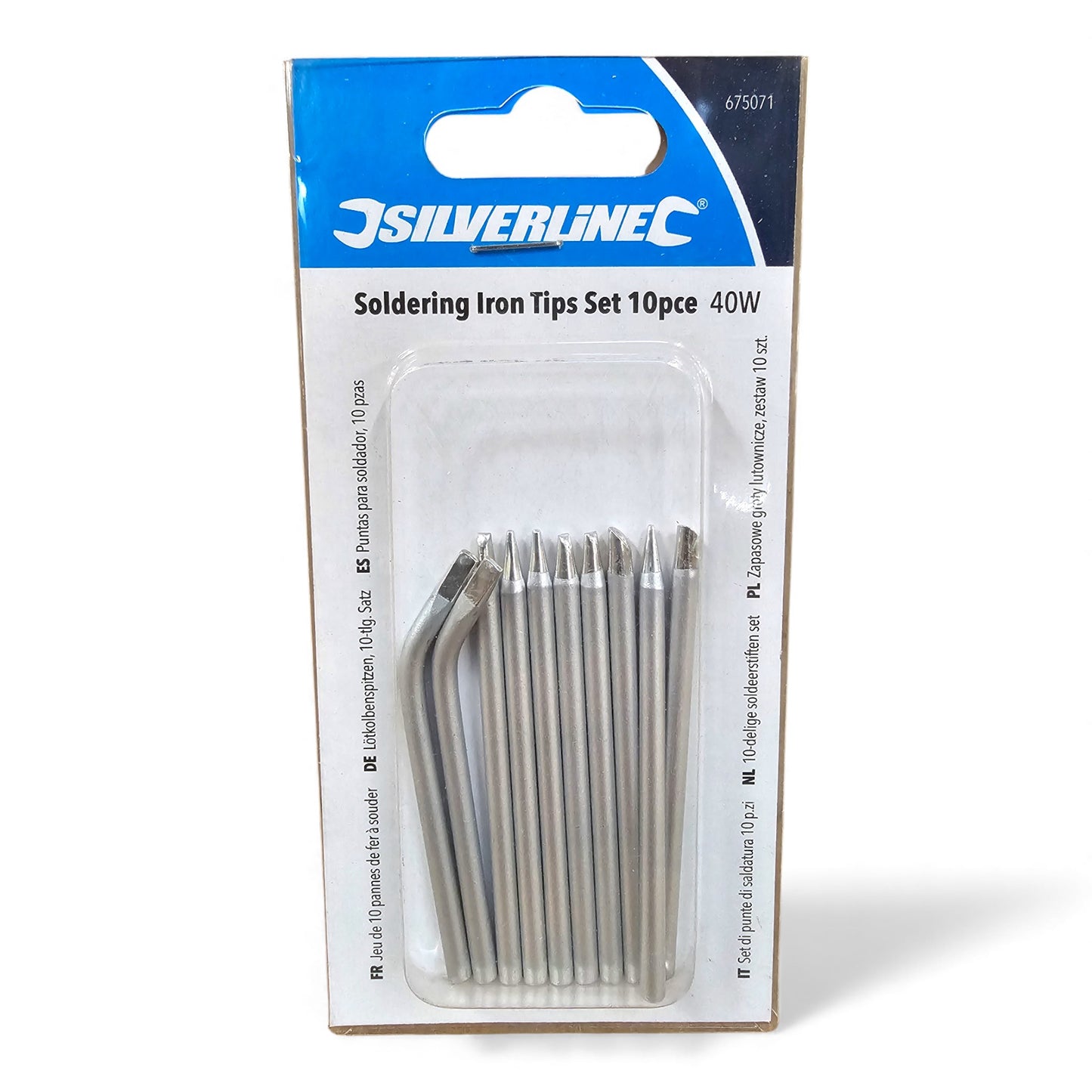 Pack of 10 Spare Soldering Iron Tips – Point, Chisel, Bent & Cut-Off | 3.85mm Shank | For 40W Irons