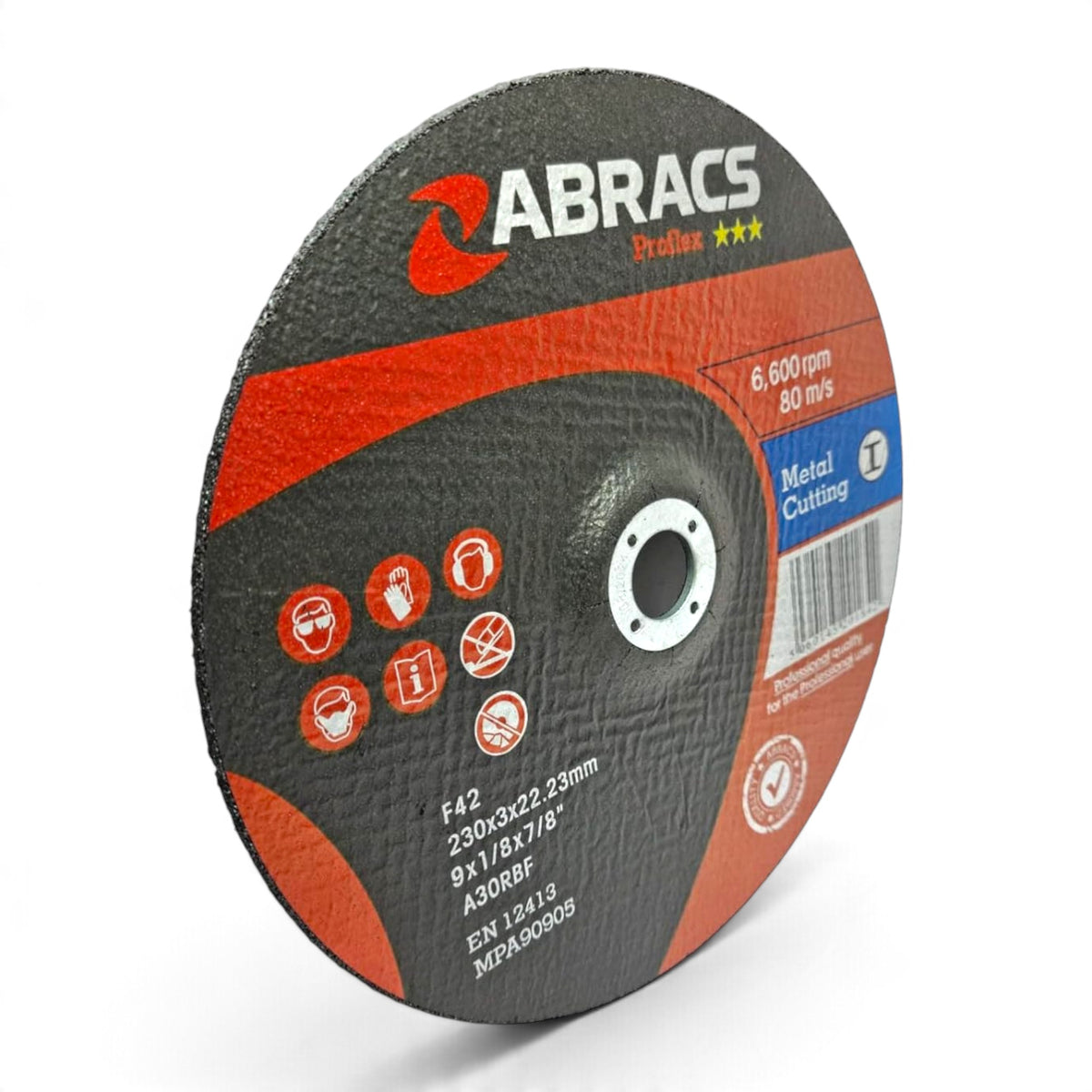 230mm x 3mm Metal Cutting Disc (9") — Abracs Depressed Centre