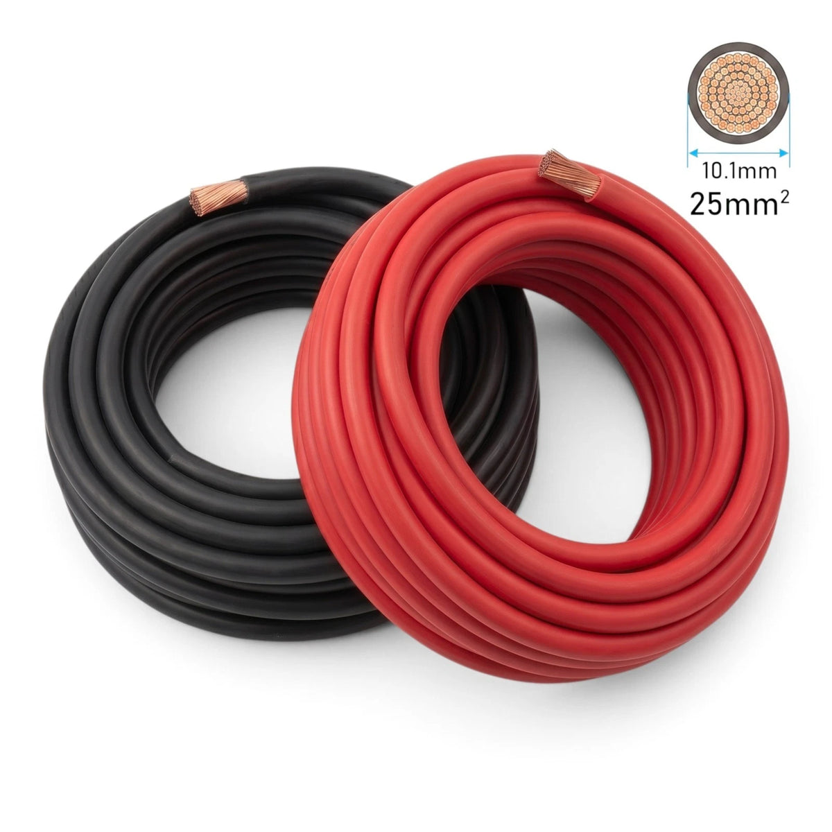 25mm² Flexible PVC Battery & Welding Cable - Red & Black (170A)