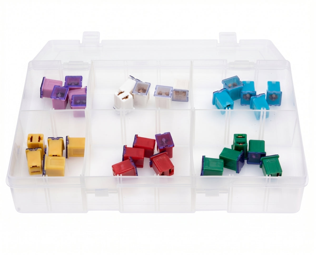 30pc Assorted Low Profile JCASE Fuses Box - 20A to 60A
