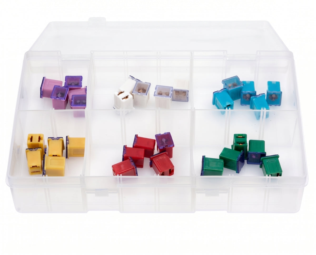 30pc Assorted Low Profile JCASE Fuses Box - 20A to 60A