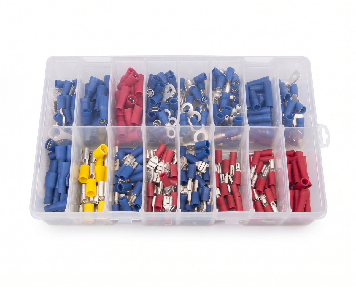 365pc Assorted Electrical Terminals Box - Spade, Ring, Bullet & Butt