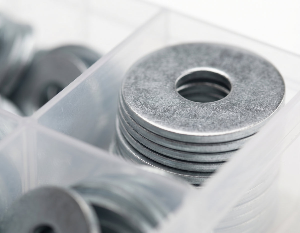 650pc Assorted A2 Stainless Flat Washers Box - M5 to M10, Form B
