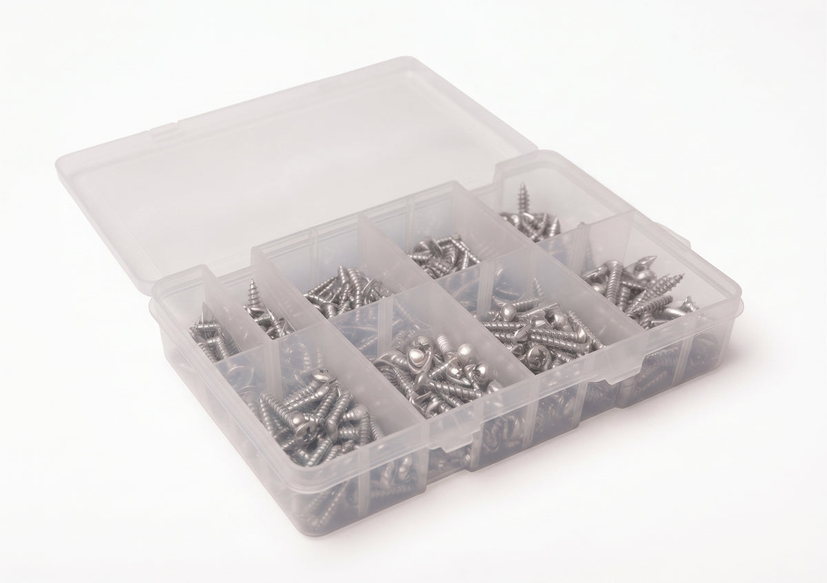 450pc Assorted A2 Stainless Self Tapping Screws Box - No 6, 8 & 10