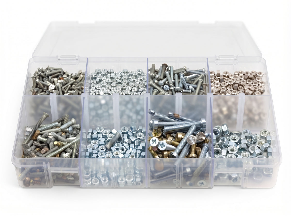 1000pc Assorted BA Screws & Nuts Box - 2BA, 4BA & 6BA