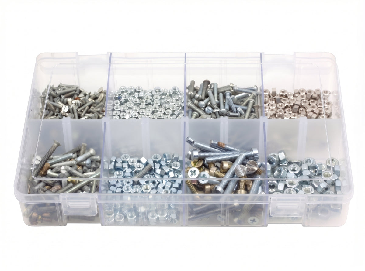 1000pc Assorted BA Screws & Nuts Box - 2BA, 4BA & 6BA