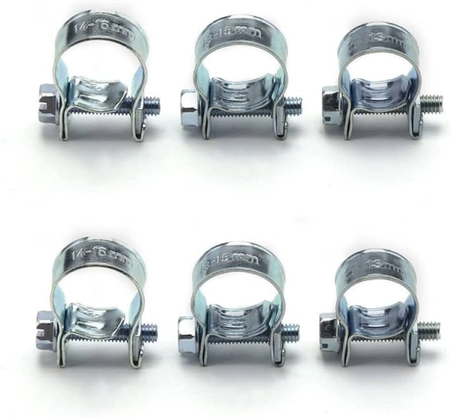 75pcs Assorted Box of Stainless Steel Mini Hose Clips - 7-17mm