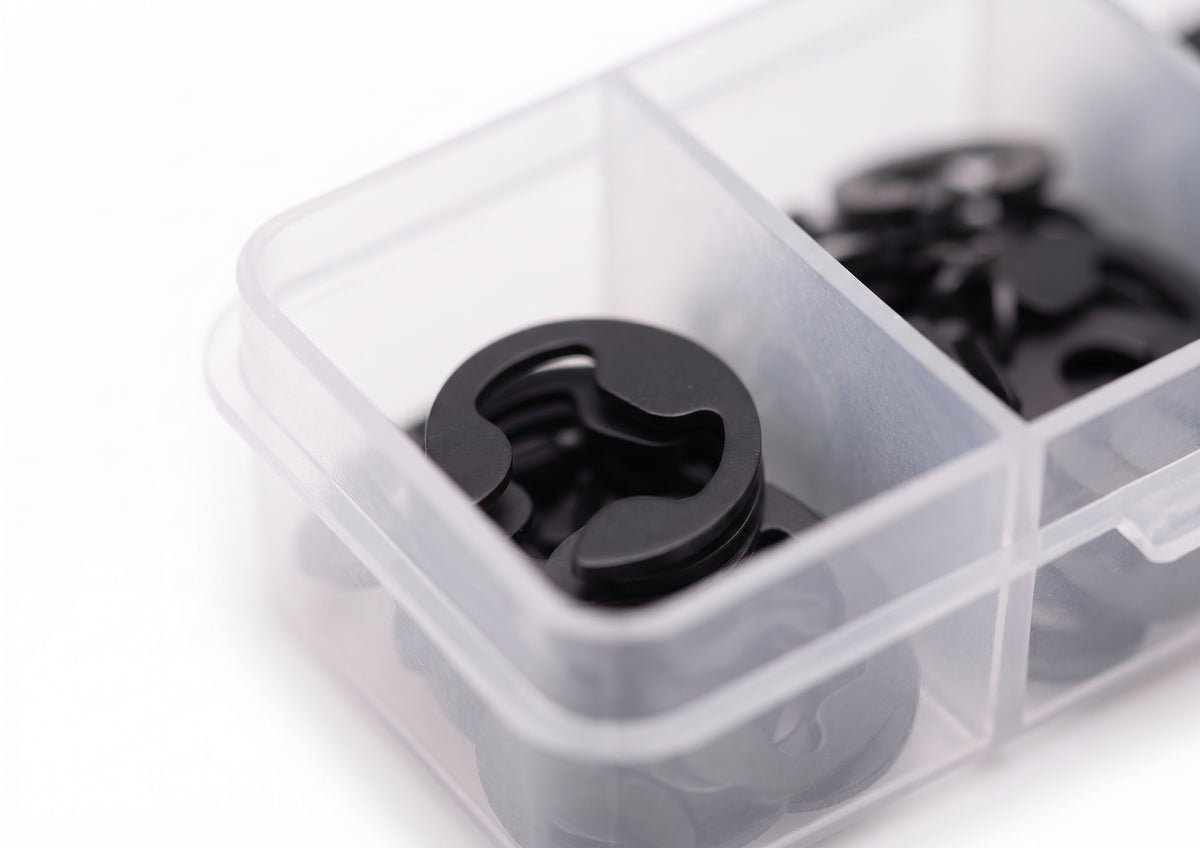 600pc Assorted E-Clips Box - E-Rings, 1.6mm to 22.2mm