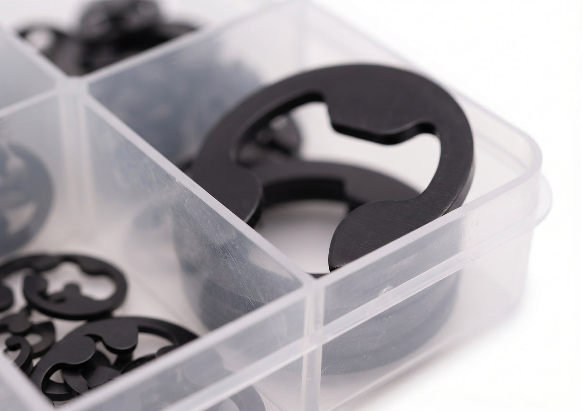 600pc Assorted E-Clips Box - E-Rings, 1.6mm to 22.2mm