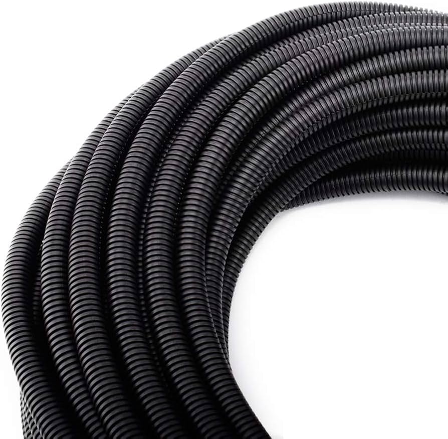 Flexible Cable Conduit – Non-Split Nylon Loom Tubing, Black