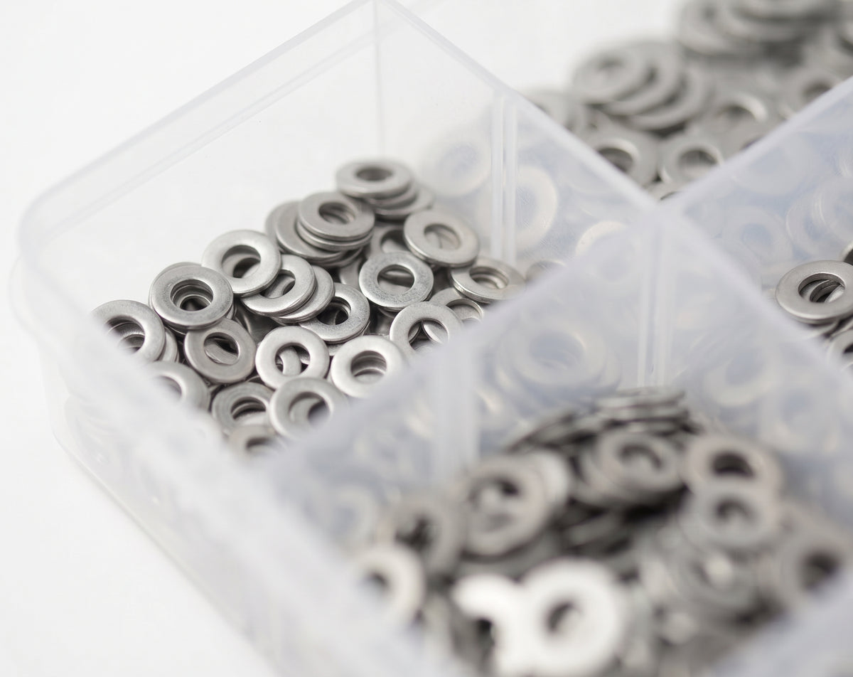 650pc Assorted A2 Stainless Flat Washers Box - M5 to M10, Form B